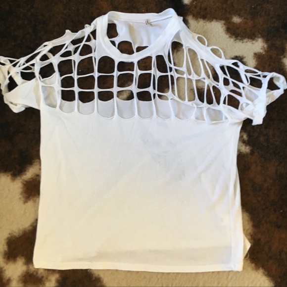 LF Cutout oversized white shirt - Picture 2 of 3